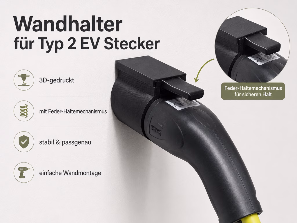 Typ 2 EV Stecker Wandhalter
